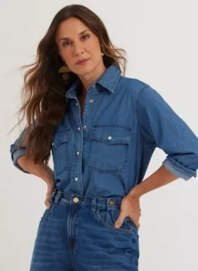 Camisa Jeans leve Cantão - Foto 1