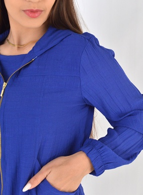 Jaqueta Em Crepe de Viscose Cor Azul Declari - Foto 2
