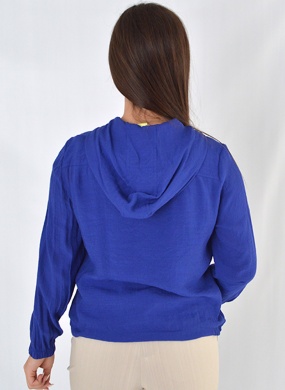 Jaqueta Em Crepe de Viscose Cor Azul Declari - Foto 3