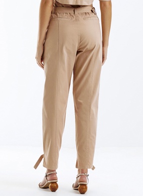 Cal�a Sarja Slouchy Cintura Alta com Cinto Bege Lez a Lez - Foto 3