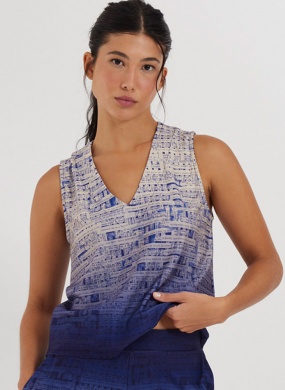Blusa Shell Estampada Enredo Cant�o - Foto 1