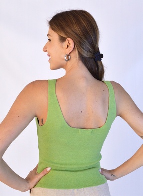 Cropped Regata de Tricot Verde Haes - Foto 2