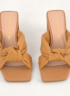 Mule Couro Cor Camel Tabita - Foto 2