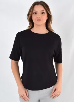 Blusa Mullet Arredondada Preta Declari - Foto 1