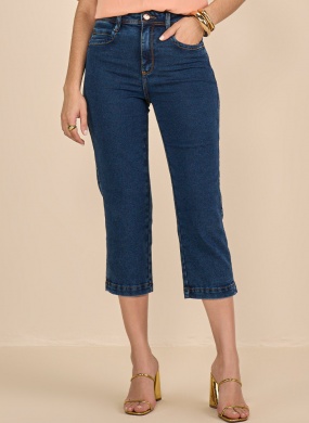 Pantacourt Jeans Estonagem Escura Scalon - Foto 2