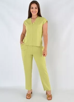 Conjunto Em Malha Duplada Verde Lucidez  - Foto 1
