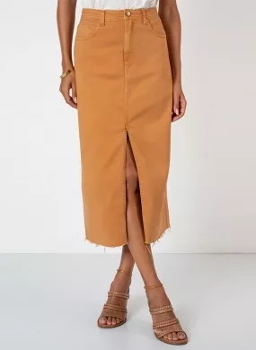 Saia Maxi Midi Bege Flor de Lis - Foto 3