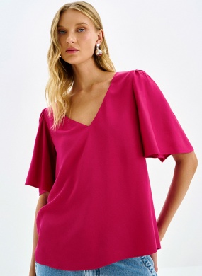 Blusa Manga Flare Ampla Rosa Lez a Lez - Foto 3