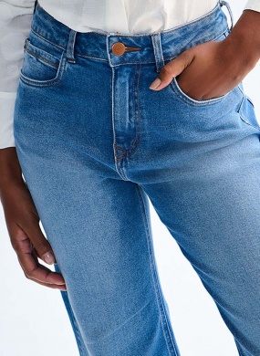 Cal�a Jeans Wide Leg Cintura Alta com Elasticidade Lez a Lez - Foto 2