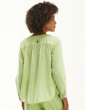 Camisa Voil Verde Claro Cant�o - Foto 1