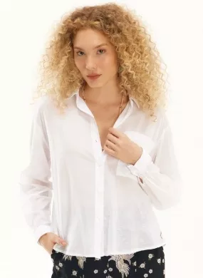Camisa Voil Branco Mergulho Cantão - Foto 1