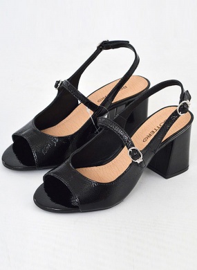 Sand�lia Couro Verniz Preto Bottero - Foto 6