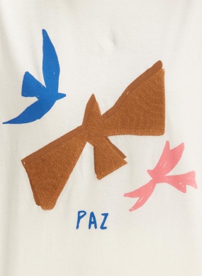 T-shirt Off White Estampa Paz Cant�o - Foto 1