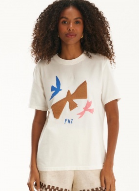 T-shirt Off White Estampa Paz Cant�o - Foto 3