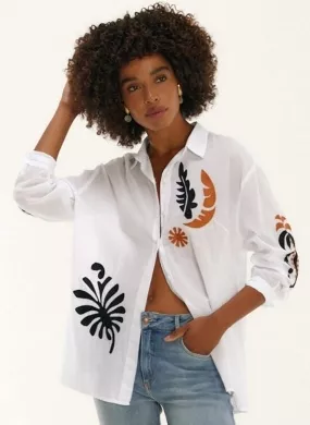 Camisa Voil Bordado Atami Cantão - Foto 1