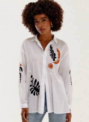 Camisa Voil Bordado Atami Cant�o - Foto 2