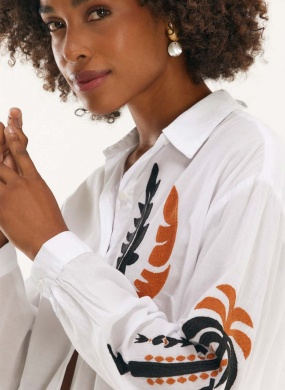 Camisa Voil Bordado Atami Cant�o - Foto 3