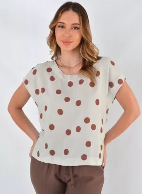 Blusa Viscolinho Poá Gatos e Atos - Foto 1