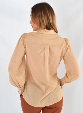 Camisa Voil Algod�o Gatos e Atos Bege - Foto 3