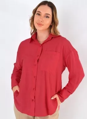 Camisa Viscose Rosa Flor de Lis - Foto 1