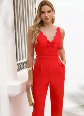 Macacão Longo Vermelho Donna Ritz - Foto 2