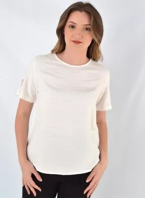Blusa Viscose Textura Listrada Città - Foto 1