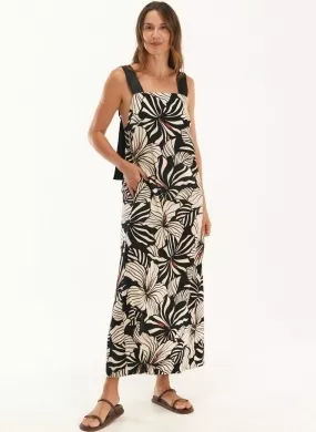 Vestido Longo Linho Estampado Flora Cantão - Foto 1