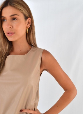Blusa Em Pu Cor Bege Emp�rio B.  - Foto 2