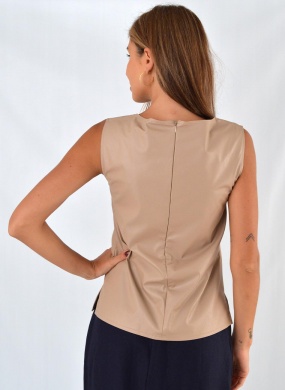Blusa Em Pu Cor Bege Emp�rio B.  - Foto 3