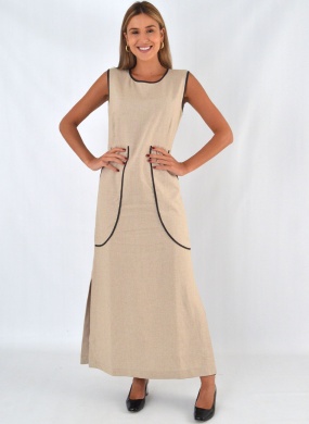 Vestido Midi Linho Rustico Emp�rio B - Foto 1