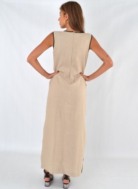 Vestido Midi Linho Rustico Emp�rio B - Foto 3