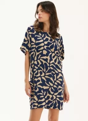 Vestido Curto Linho Estampa Algas Cantão - Foto 3