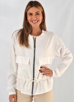 Jaqueta Em Linho Off White Emporio B - Foto 3