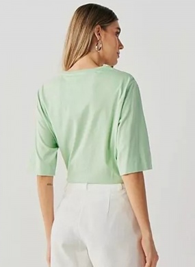 Blusa Malha Algod�o Verde Innocence - Foto 2