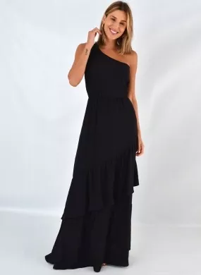 Vestido Bana Bana Ombro Só Preto - Foto 1