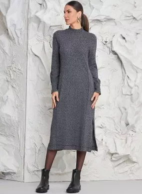 Vestido Midi Melange Canelado Cor Chumbo Gatos e Atos  - Foto 2