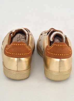 T�nis Animal Print Com Detalhes Em Couro Ouro Orcade - Foto 3