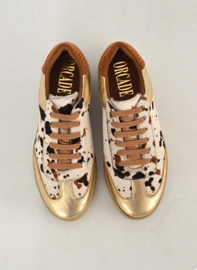 T�nis Animal Print Com Detalhes Em Couro Ouro Orcade - Foto 4