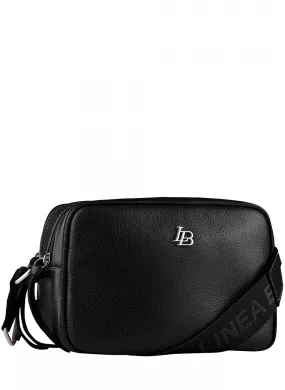 Bolsa Couro Média Cor Preta Linea Bella - Foto 1