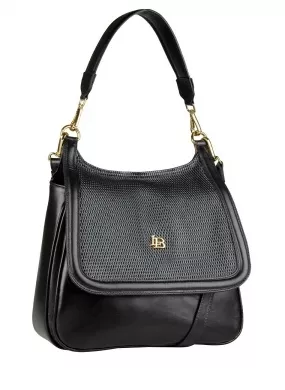 Bolsa Couro Grande Cor Preta Linea Bella - Foto 1