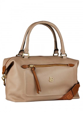 Bolsa Em Couro Grande Cor Avel� Linea Bella - Foto 1