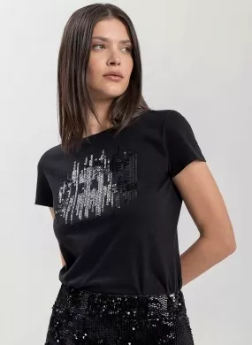 T-Shirt Lez a Lez Aplicação Paetê - Foto 1