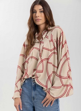 Blusa Manga Ampla e Bot�s Lez a Lez  - Foto 2