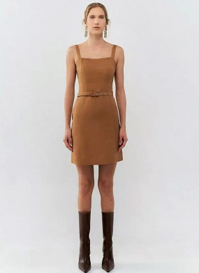 Vestido Curto em Viscolinho MX Fashion Cor Mocca - Foto 2
