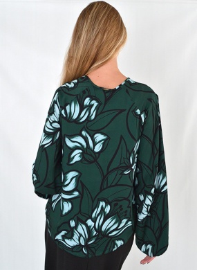 Blusa Manga Ampla Amarra��o Frontal Lez a Lez Verde - Foto 2