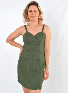 Vestido Curto Verde Folha Donna Ritz - Foto 1