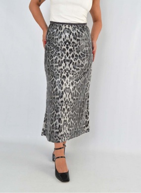 Saia Animal Print Paet�s - Foto 2