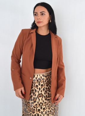 Saia Animal Print Paet�s Marrom - Foto 3