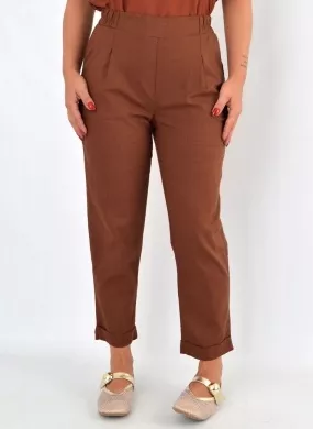 Calça Viscolinho Loderro Marrom - Foto 3