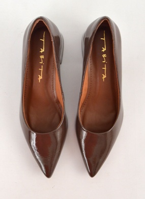 Scarpin Couro Verniz Caf� Tabita - Foto 2